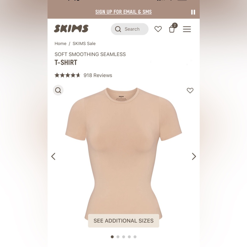 SKIMS SOFT SMOOTHING TSHIRT size SMALL new WITHOUT TAGS color CLAY